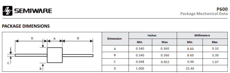 通用TVS双向瞬态抑制二极管封装图 通用TVS双向瞬态抑制二极管封装图