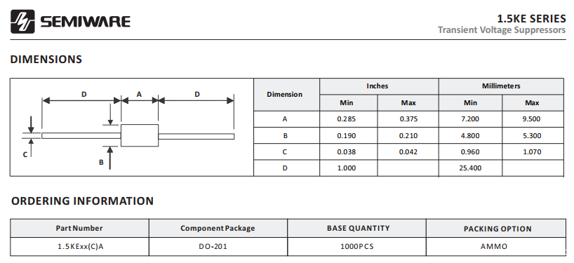TVS封装DO-201封装 TVS封装DO-201封装